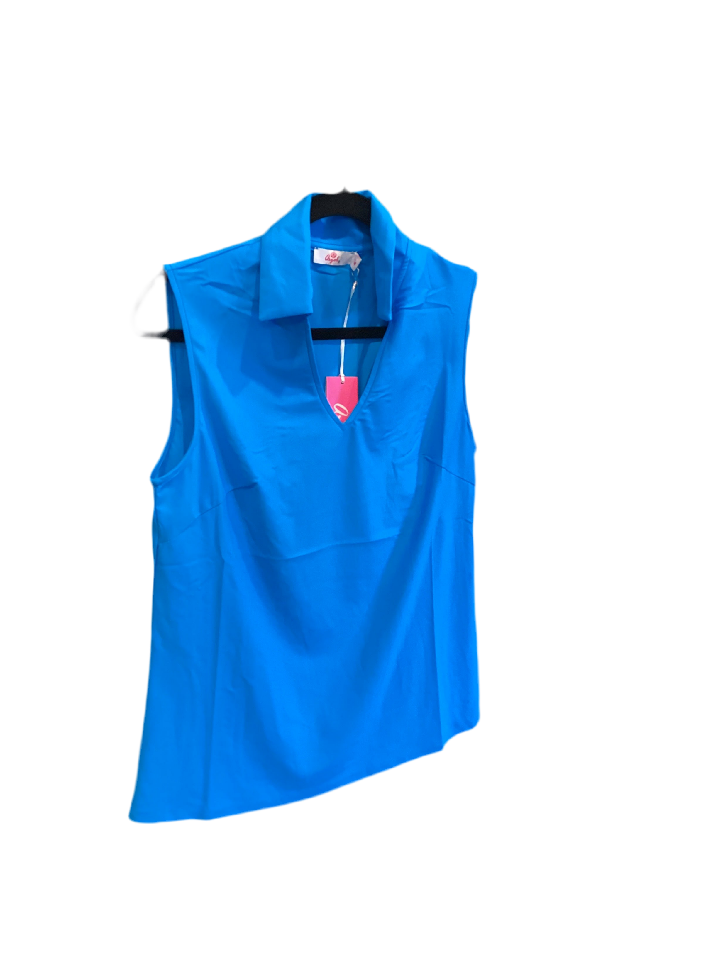 Aryeh sleeveless turquoise polo top
