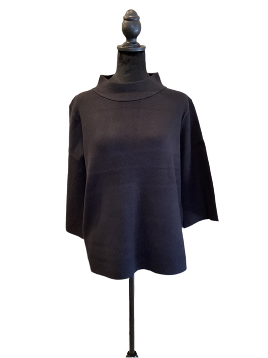 Fate black mock neck sweater with bell sleeve