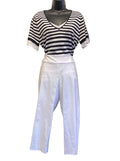 Krazy Larry white pull on crop pant