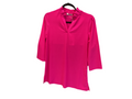Aryeh hot pink 3/4 sleeve ruffle neck sports shirt