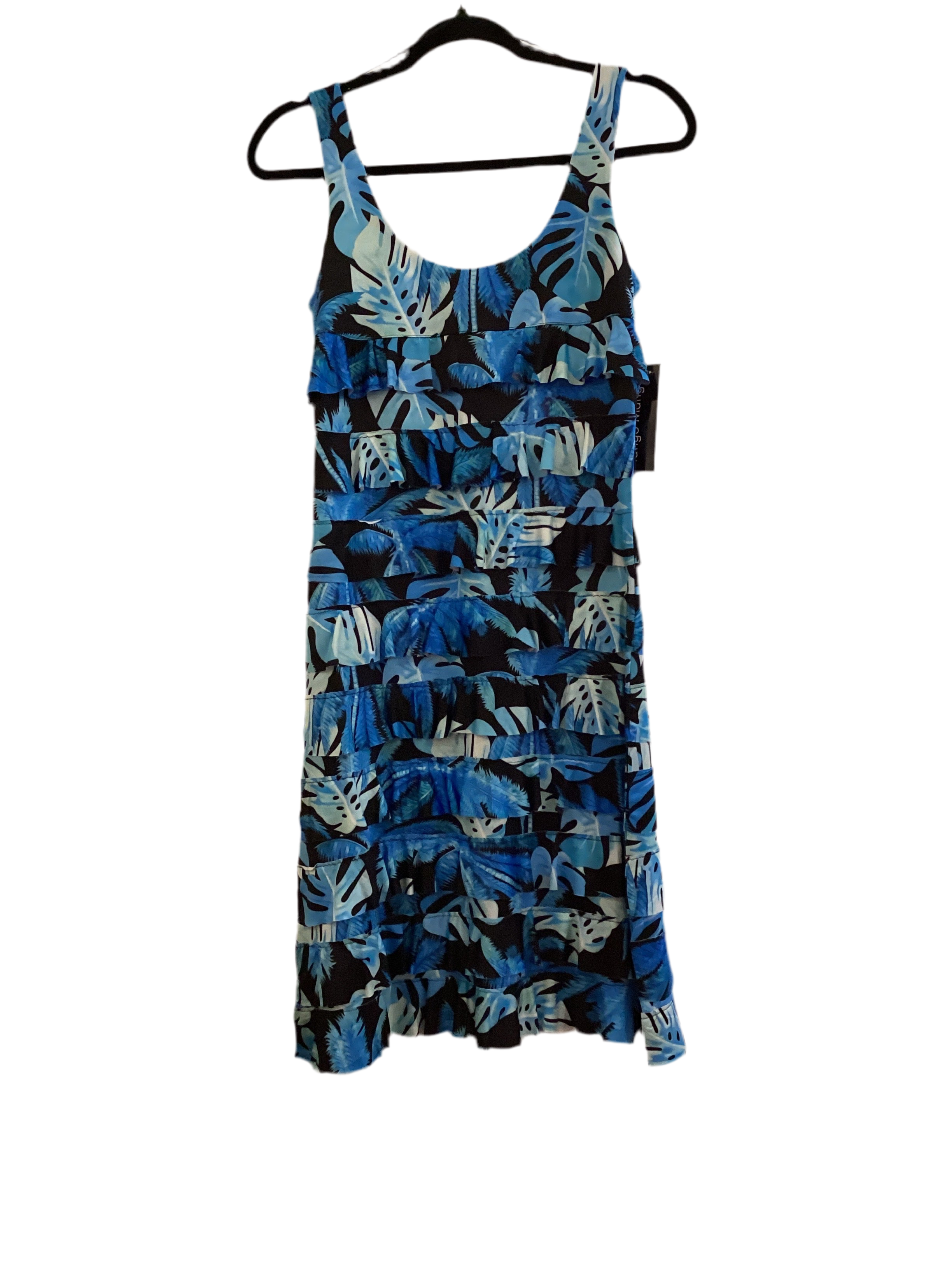 Tango mango black/blue ruffled cha cha dress