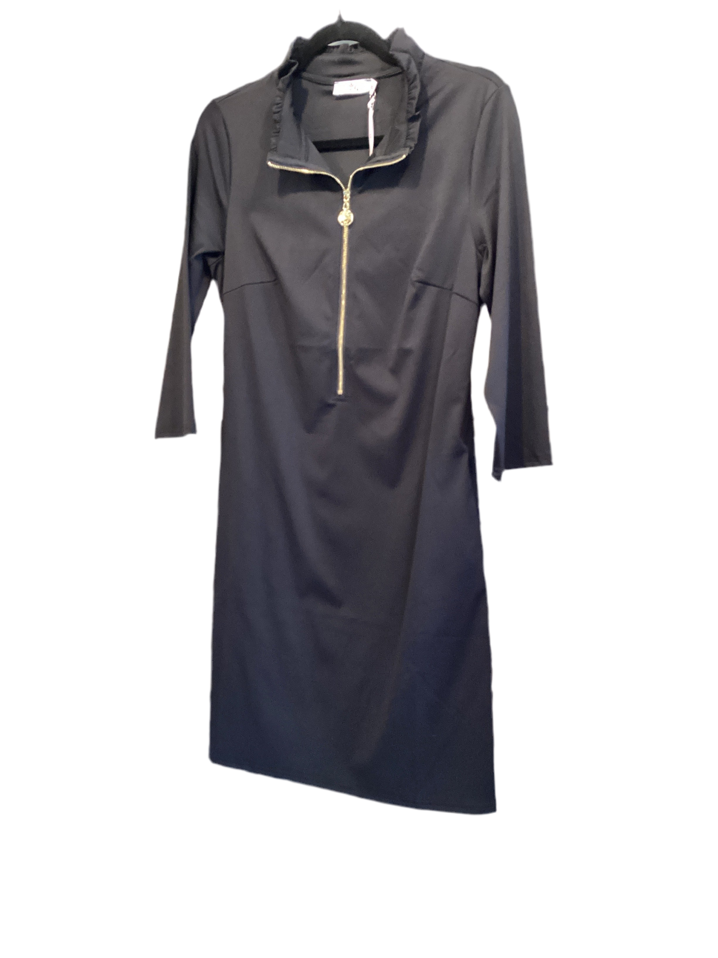 3 4 zip dress long sleeve Karen Kane Zip Up Travel Dress, S, Navy