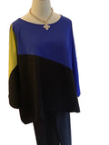 Lior blue black lime 3/4 sleeve tunic