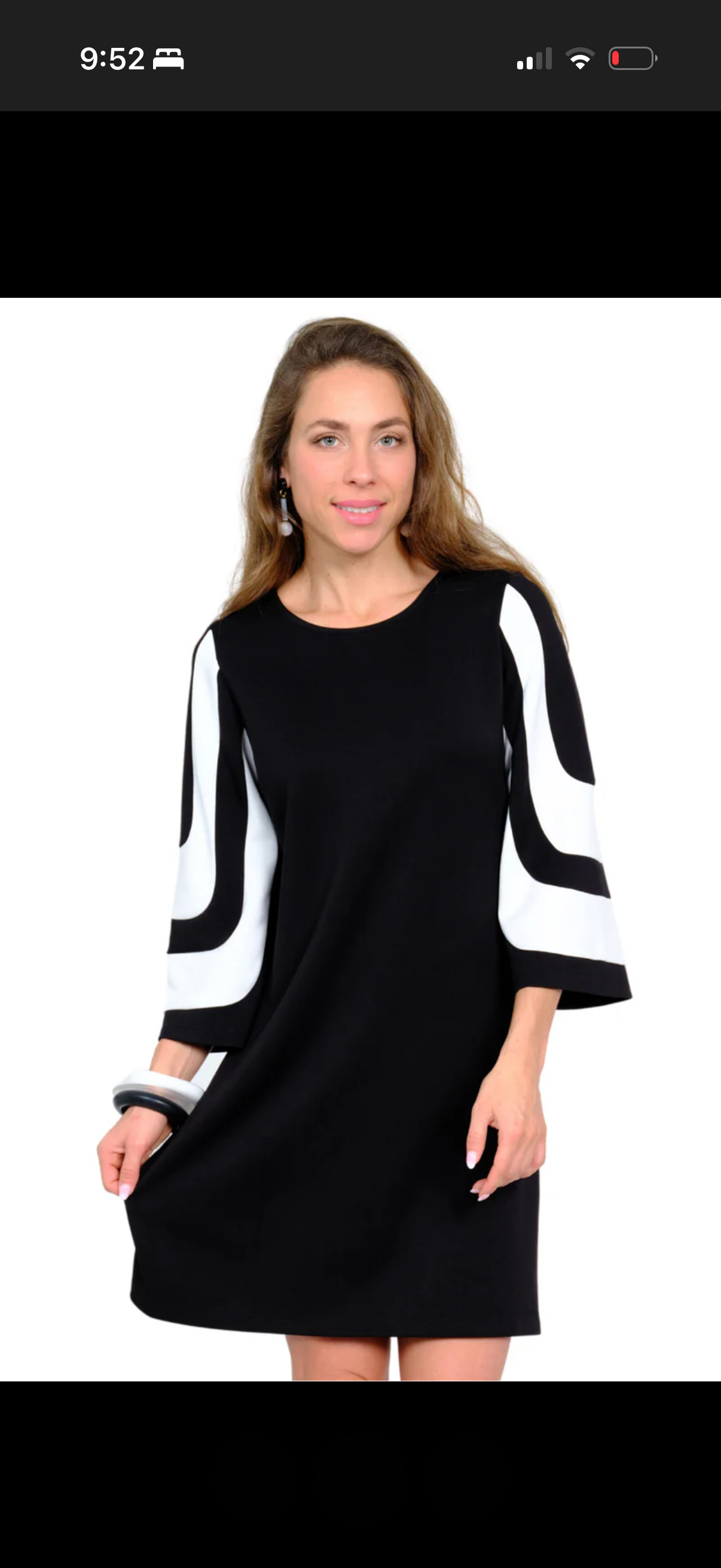 Lior black dress with black /white long sleeve