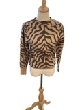 Lumiere beige olive animal print sweater