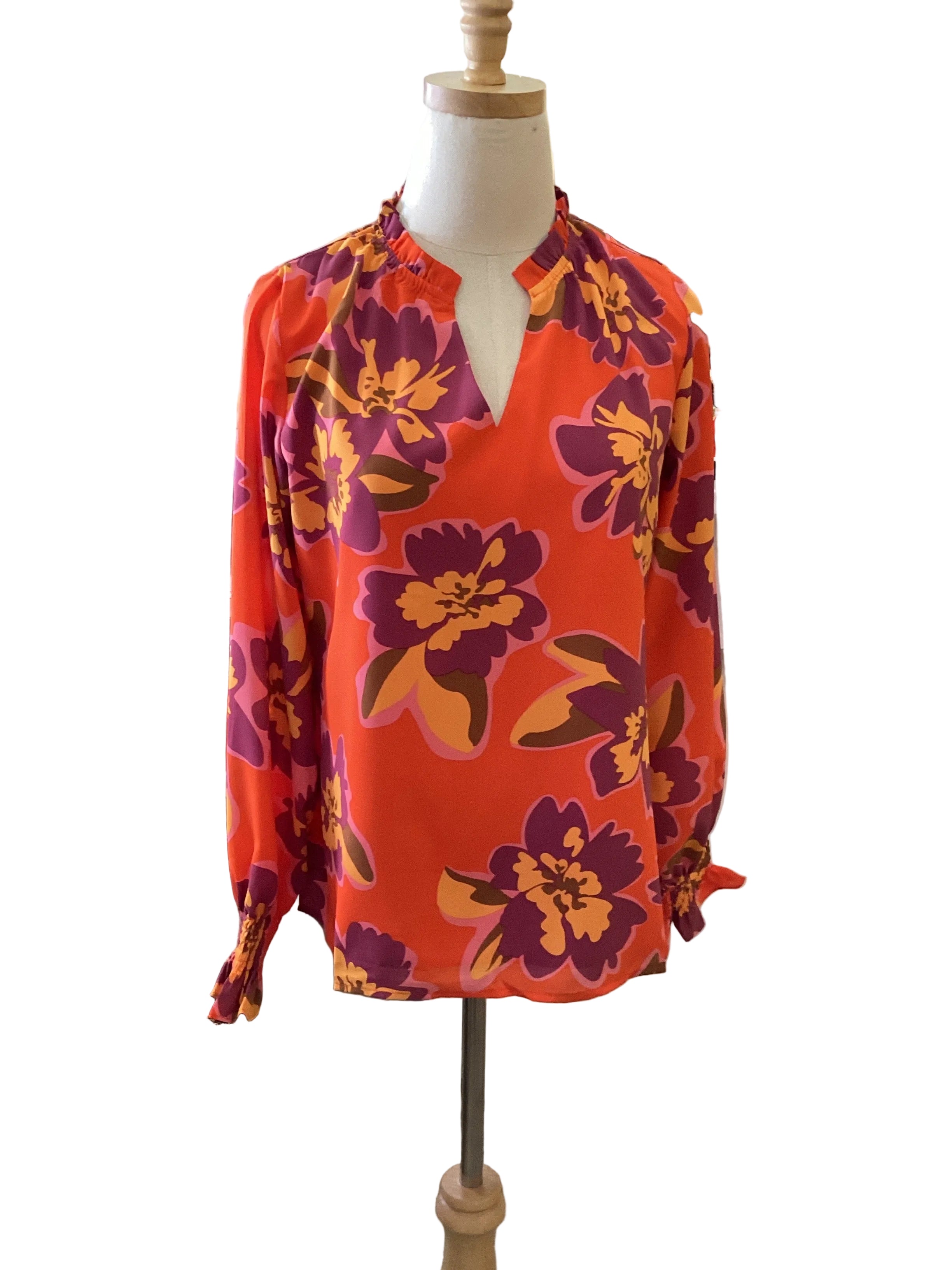 Mascomoda Orange floral top
