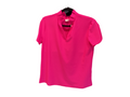 Aryeh hot pink short sleeve ruffle neck sport shirt