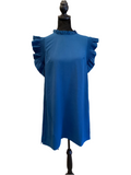 Jodifl teal dress with ruffle sleeve