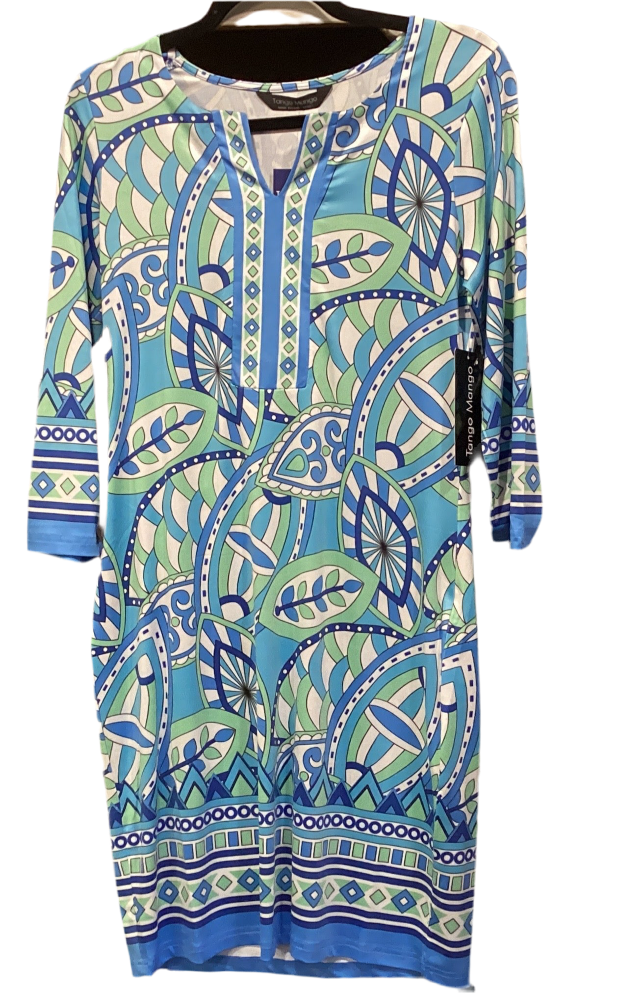 Tango mango blue/light green print dress