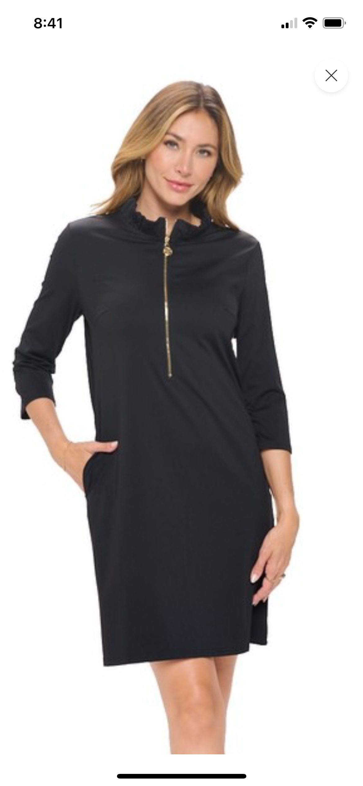 Front zipper shift dress