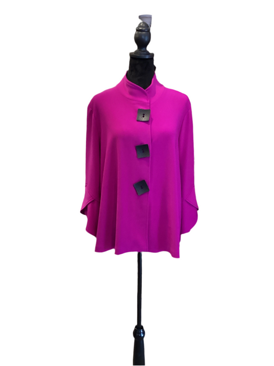 Joseph Ribkoff magenta 3/4 sleeve jacket with black buttons