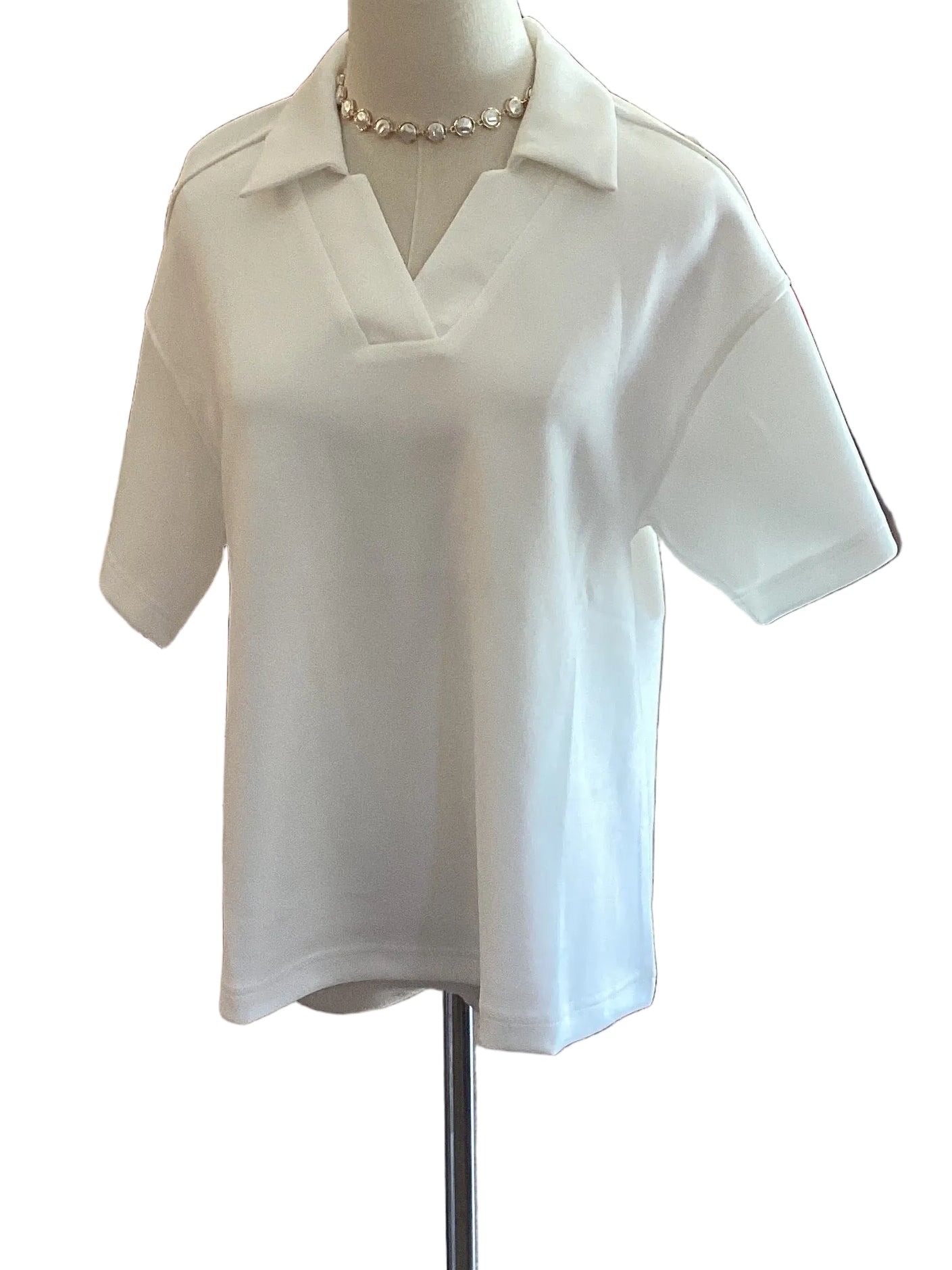 Jodifl Off White V-Neck Short Sleeve Top