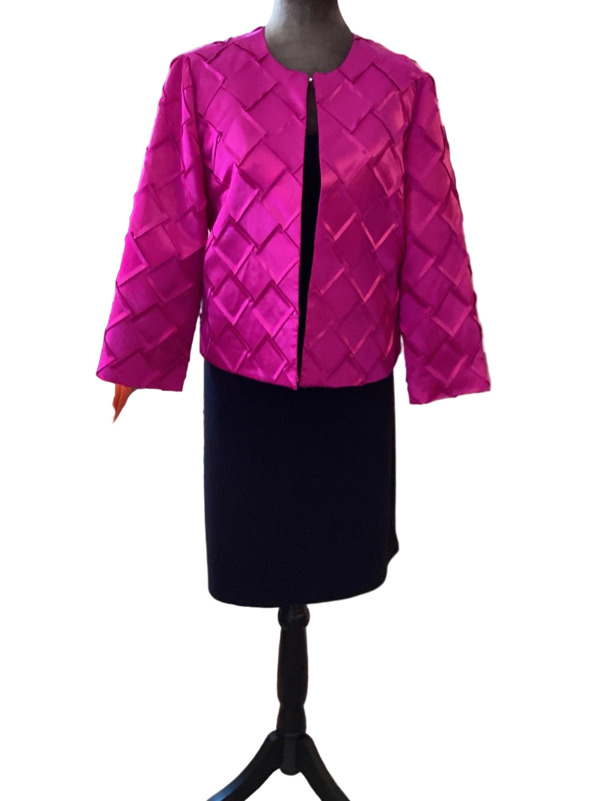 Joseph Ribkoff Fushia Satin Jacket with diamond texture