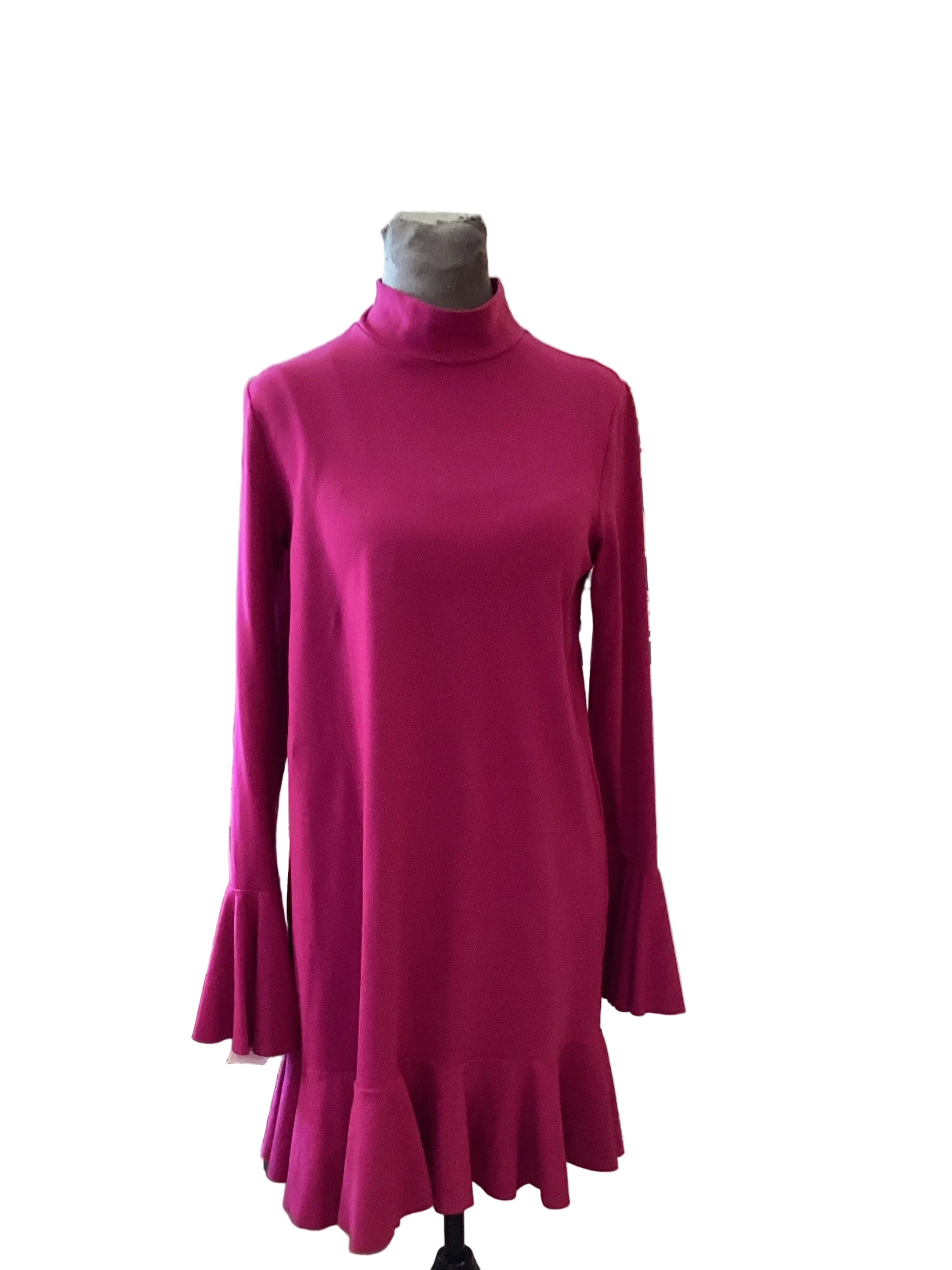 Fushica Long Sleeve ruffle trim dress