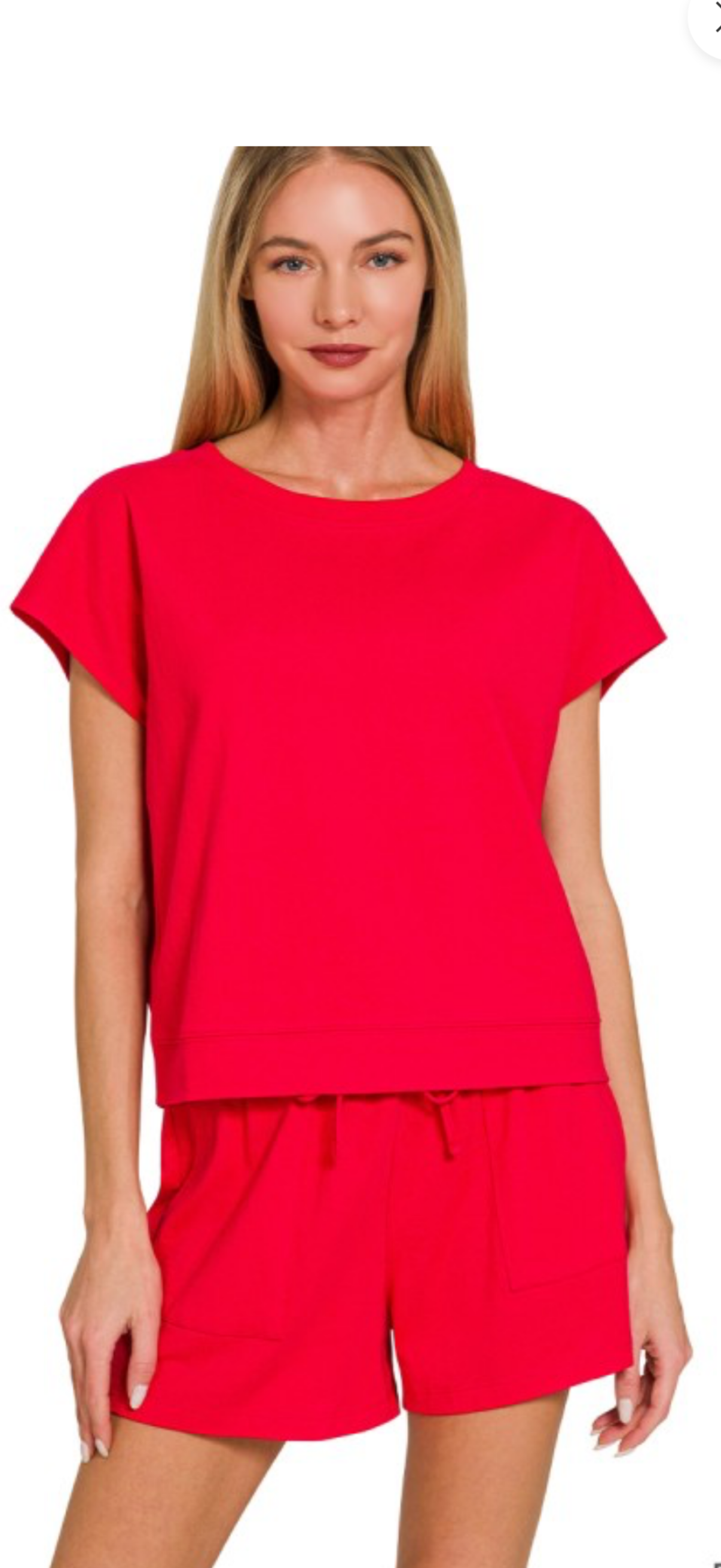 Zenana Ruby Crop Top Short Set