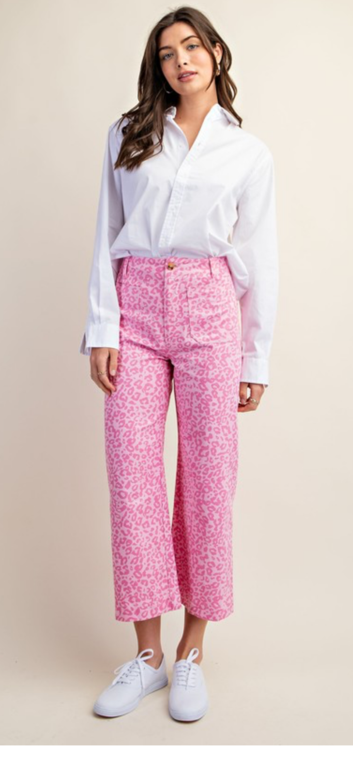 Giglio Leopard Print Ankle Cropped Pants