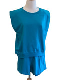Zenana light teal sleeveless short set