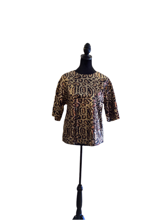 Jodifl Animal Sequin Short-sleeve Top