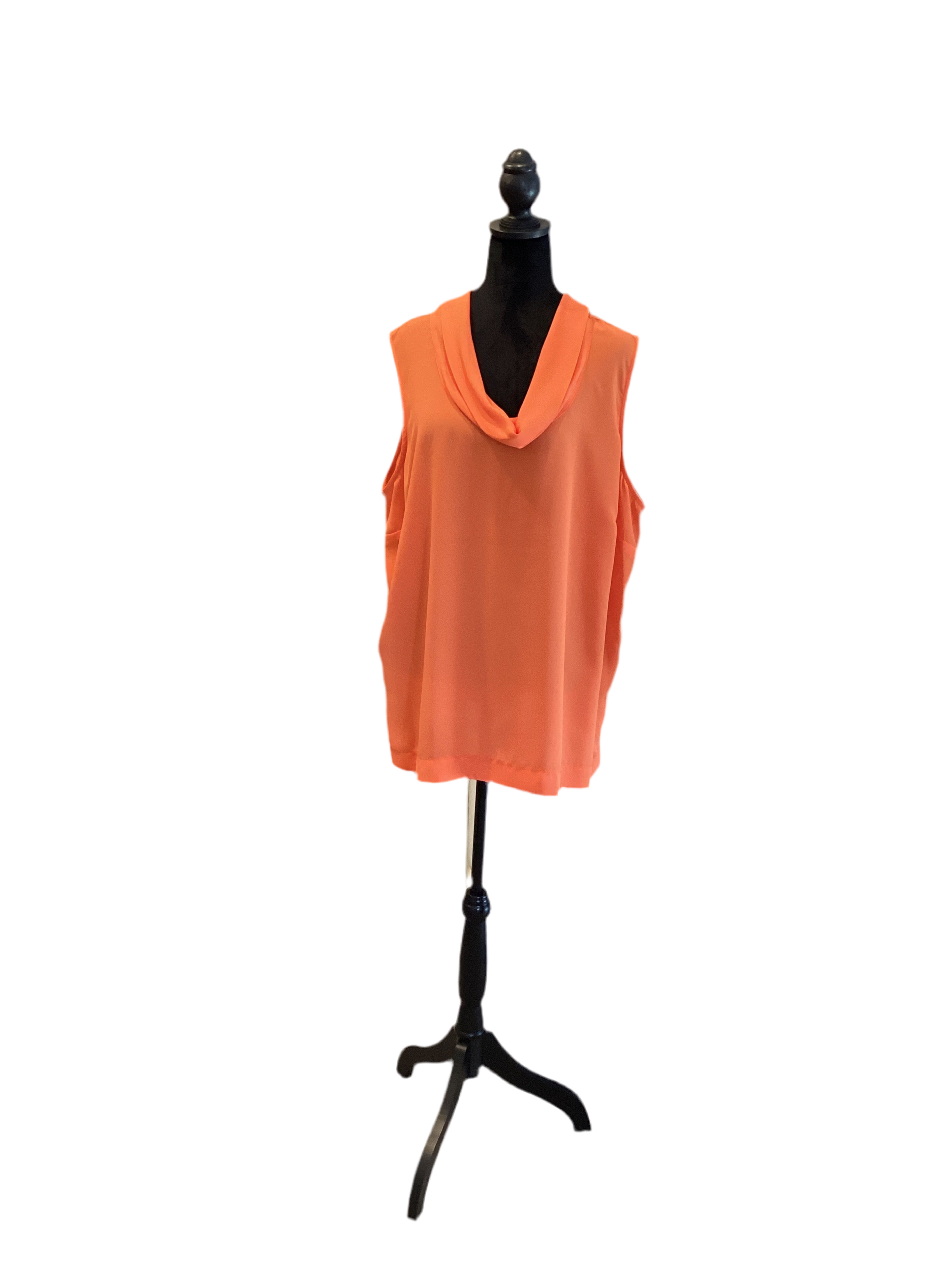 Joseph Ribkoff orange cowl neck sleeveless blouse size 22
