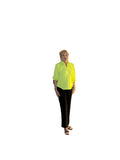 Lior lime ruffle v neck top