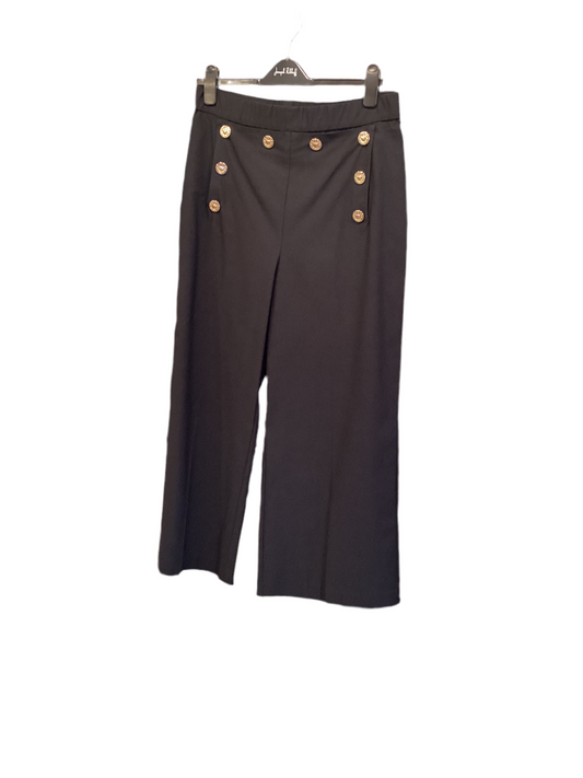 Joseph Ribkoff black pants with gold buttons