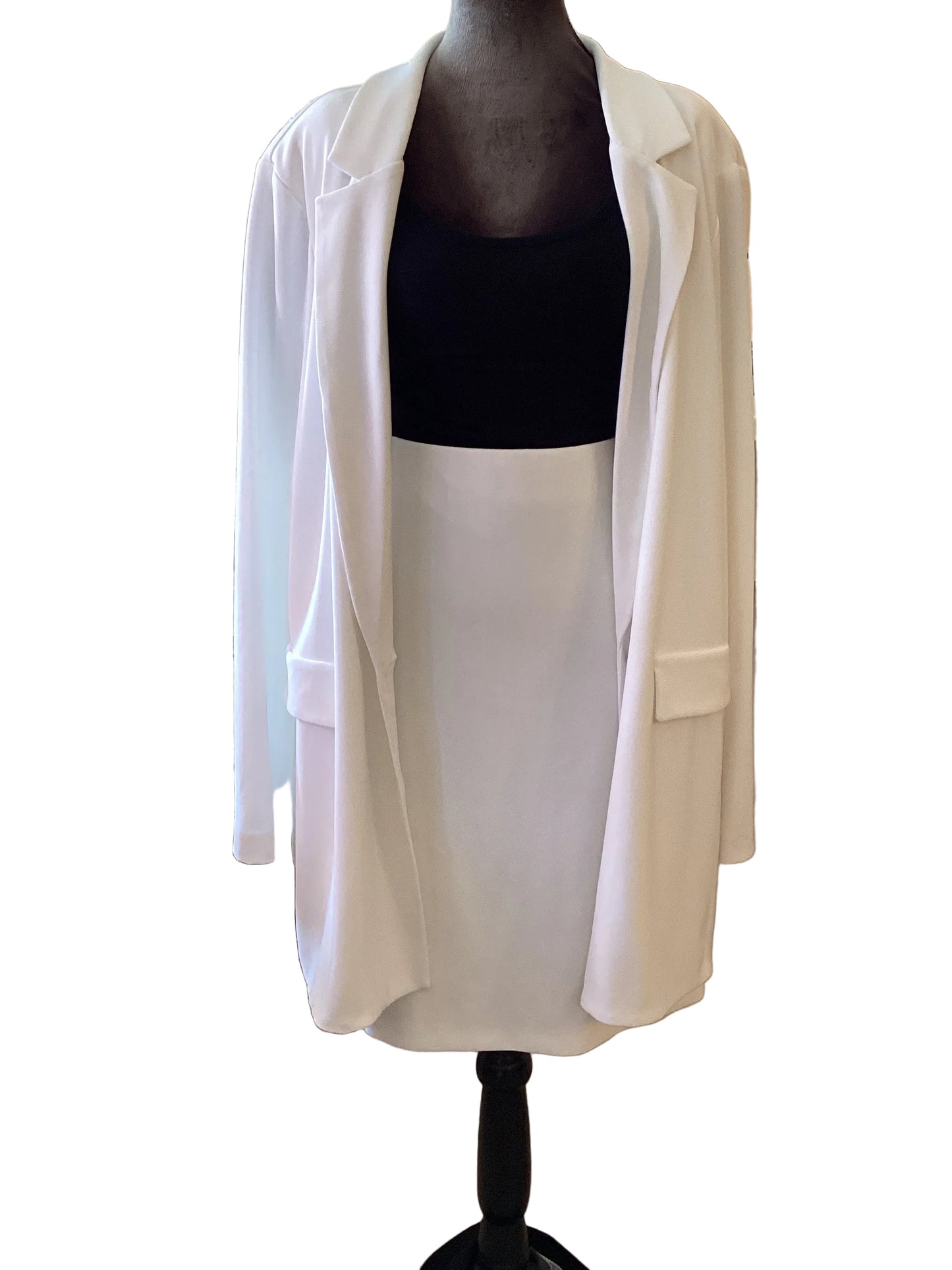 Joseph Ribkoff white high waisted knee length skirt