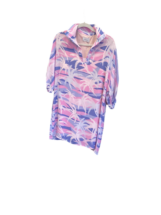 Pink Periwinkle Palm Print Dress