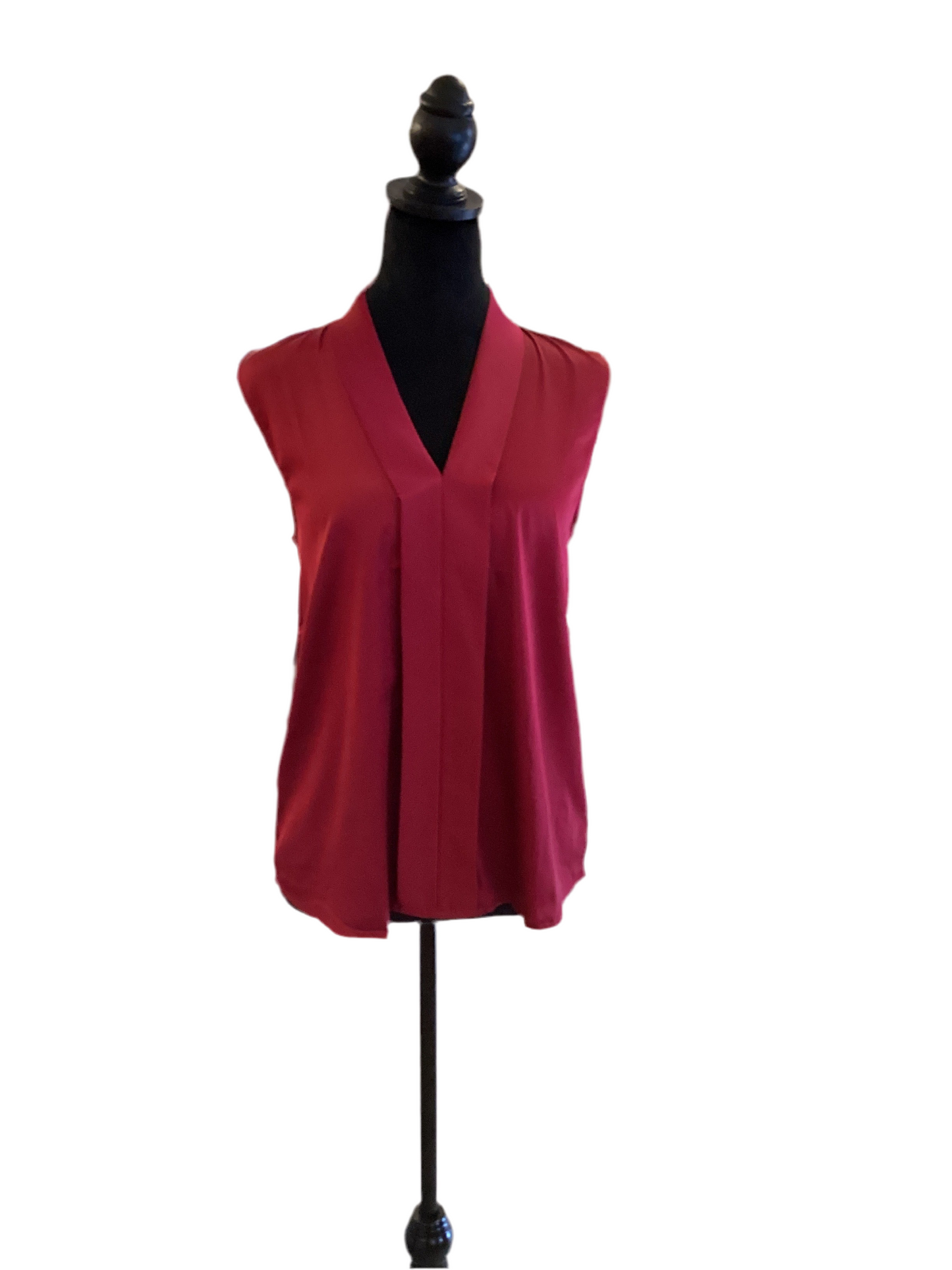 Mine burgundy satin sleeveless blouse