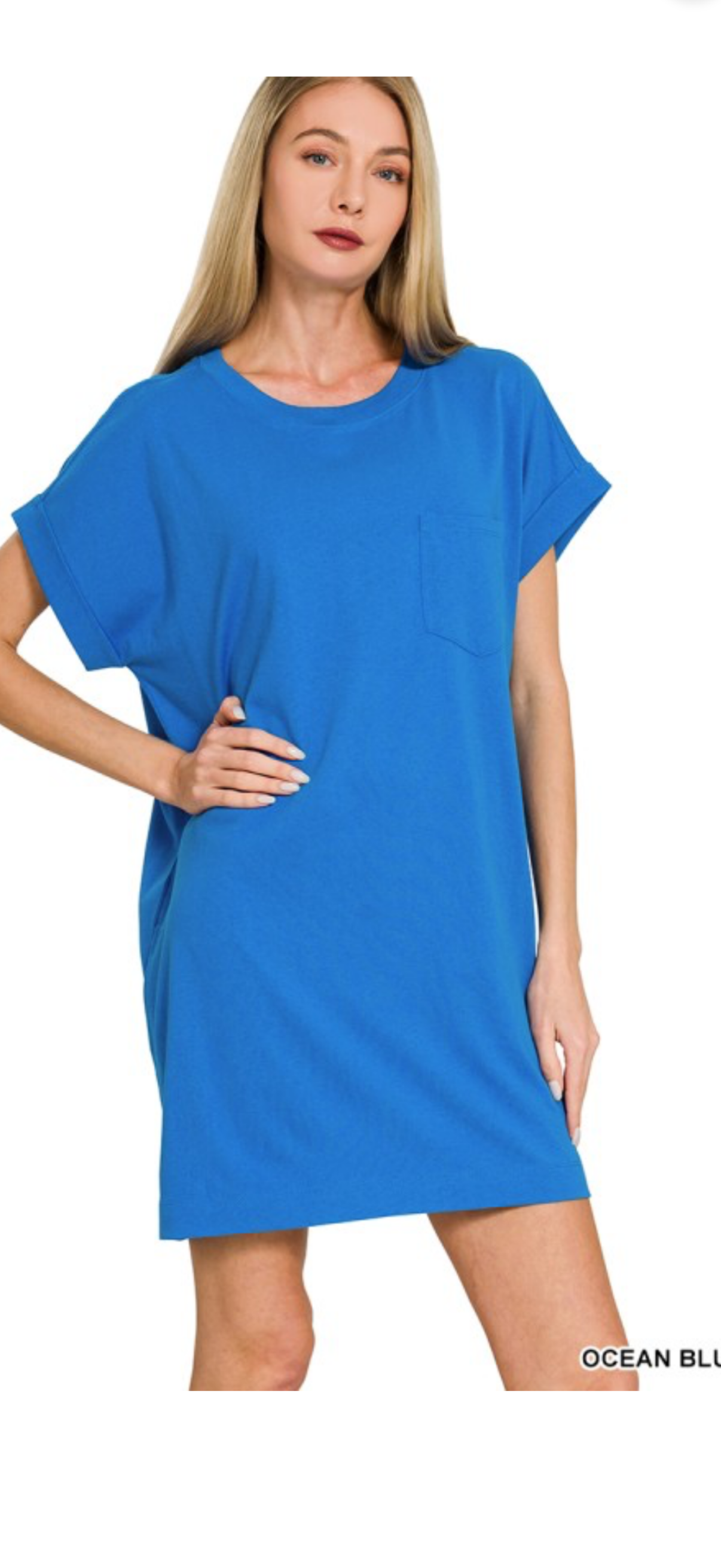 Zenana Ocean Blue T-shirt Dress