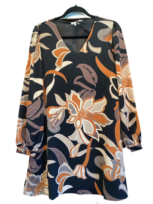 Black Taupe Floral Dress