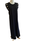 Lior black sleeveless long dress with grommet detail