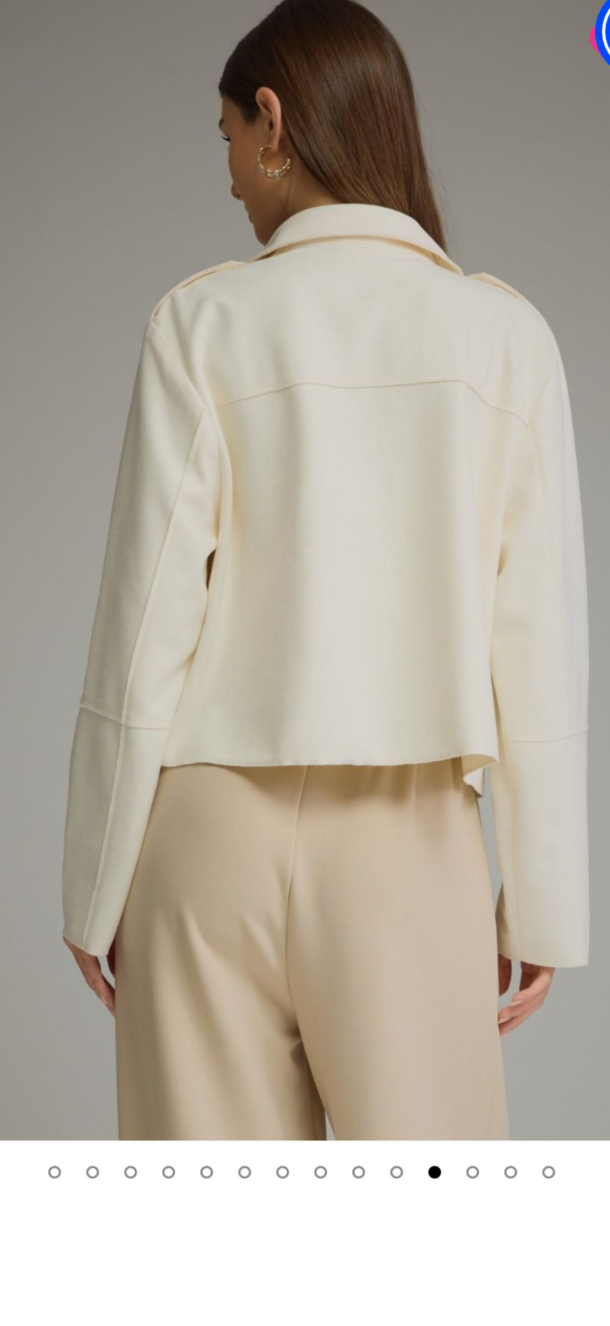 Entro cream button up suede jacket with pockets