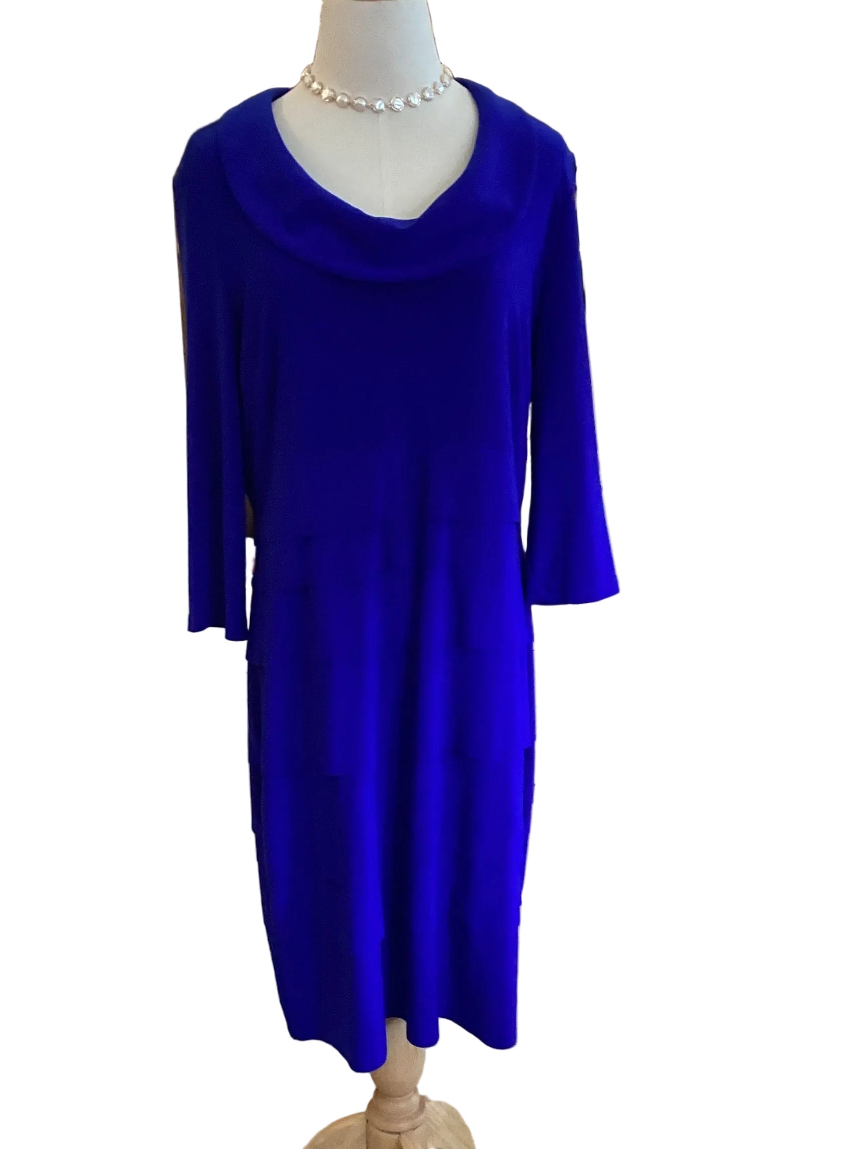 Joseph Ribkoff Royal Layered Three-Quarter Sleeve Dress