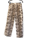 Entro brown and cream denim print wide leg pant