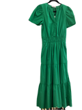 TMHL kelly green poplin tiered maxi