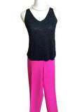 Joseph Ribkoff black v neck rhinestone camisole