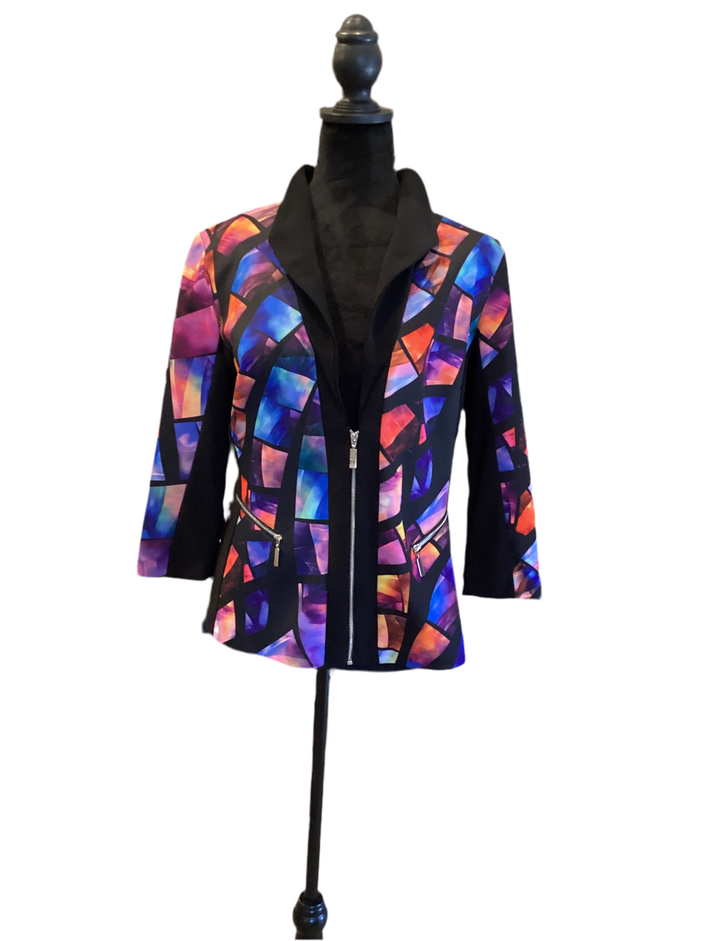 Joseph Ribkoff multi color 3/4 sleeve jacket