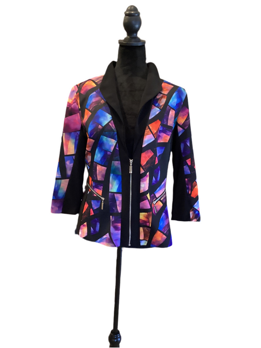 Joseph Ribkoff multi color 3/4 sleeve jacket