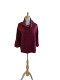 Fate burgundy sweater with satin cowl neck