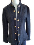 Chicme black cardigan jacket with gold accent buttons