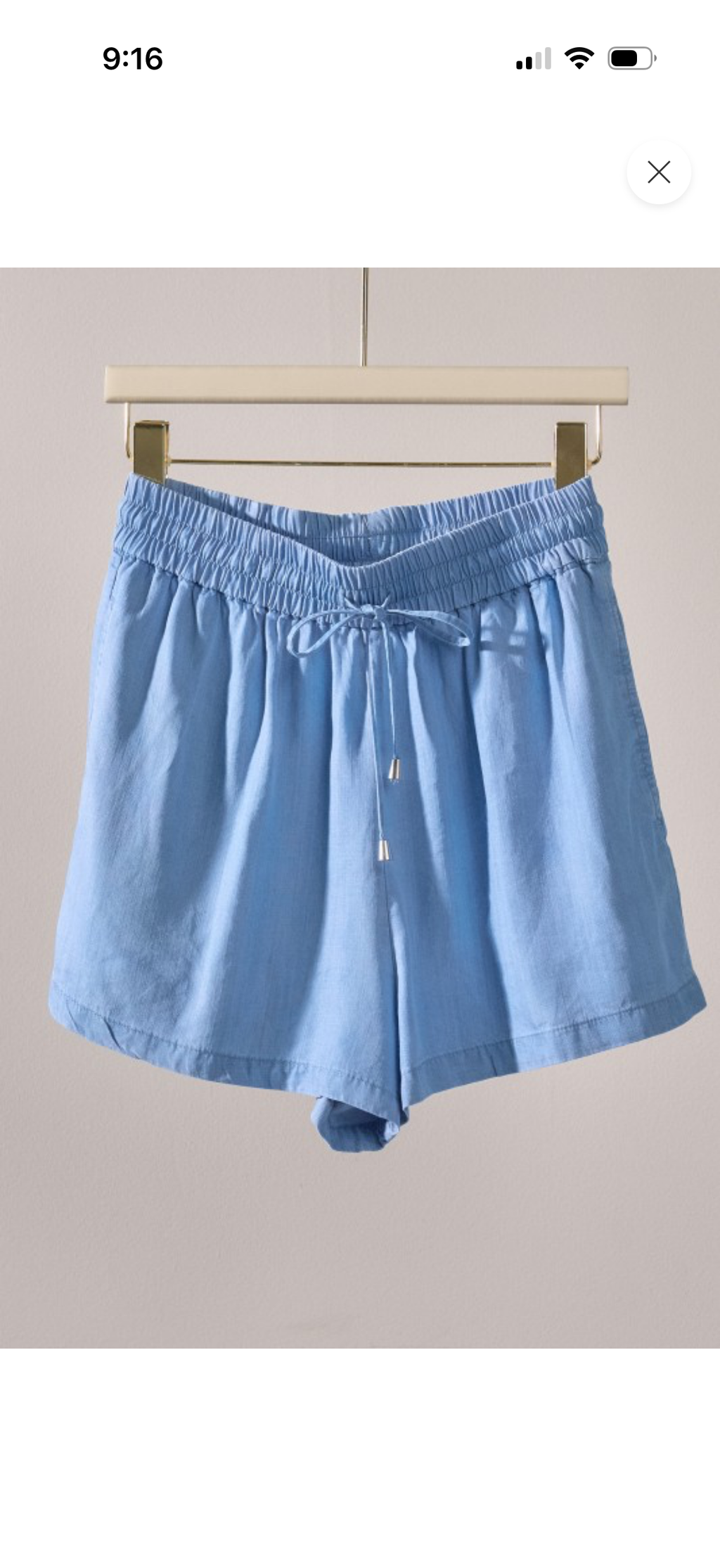 Urban Daizy Light Blue Chambray Shorts