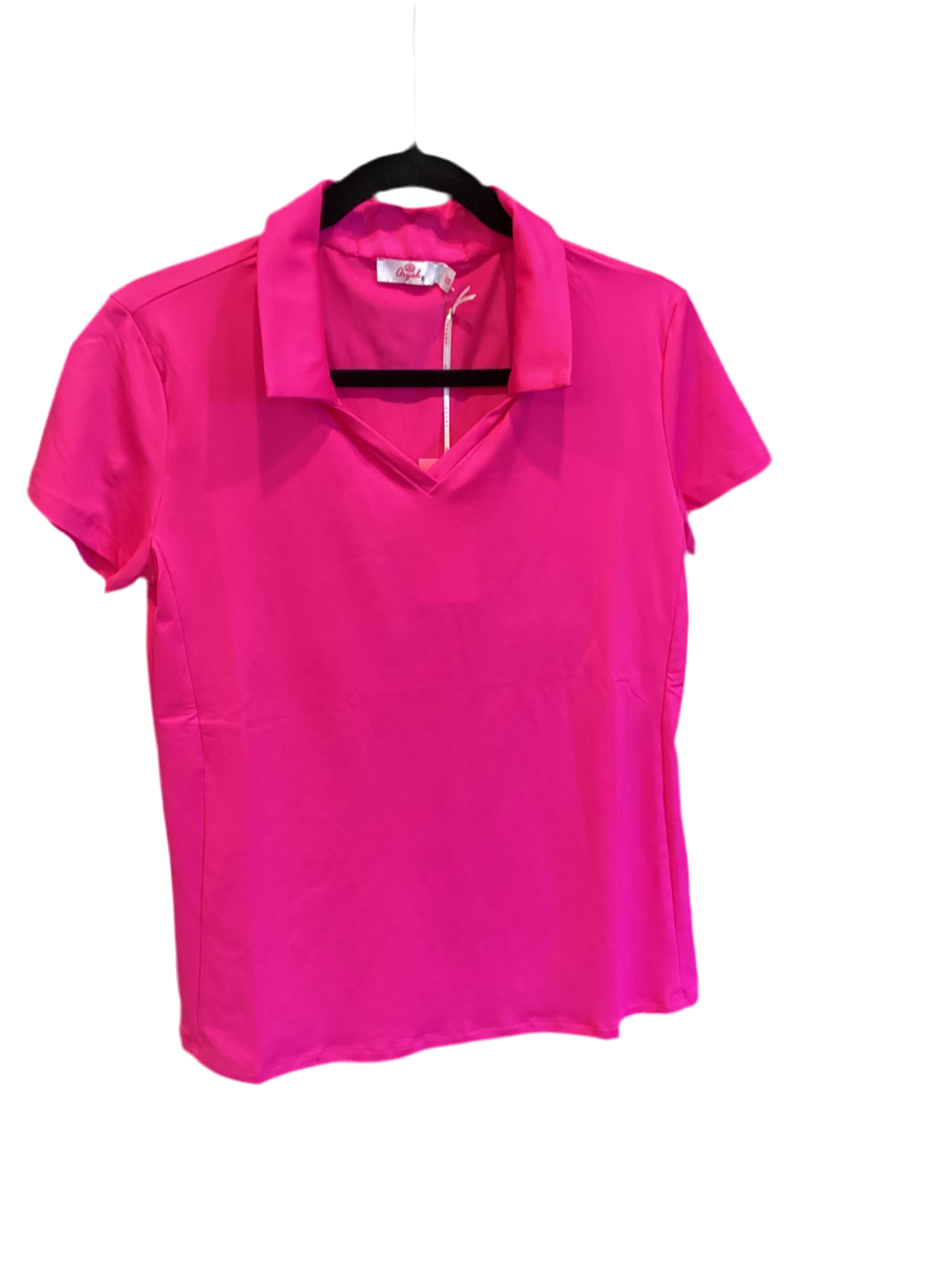 Aryeh hot pink short sleeve polo shirt
