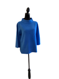 Fate blue mock neck bell sleeve sweater