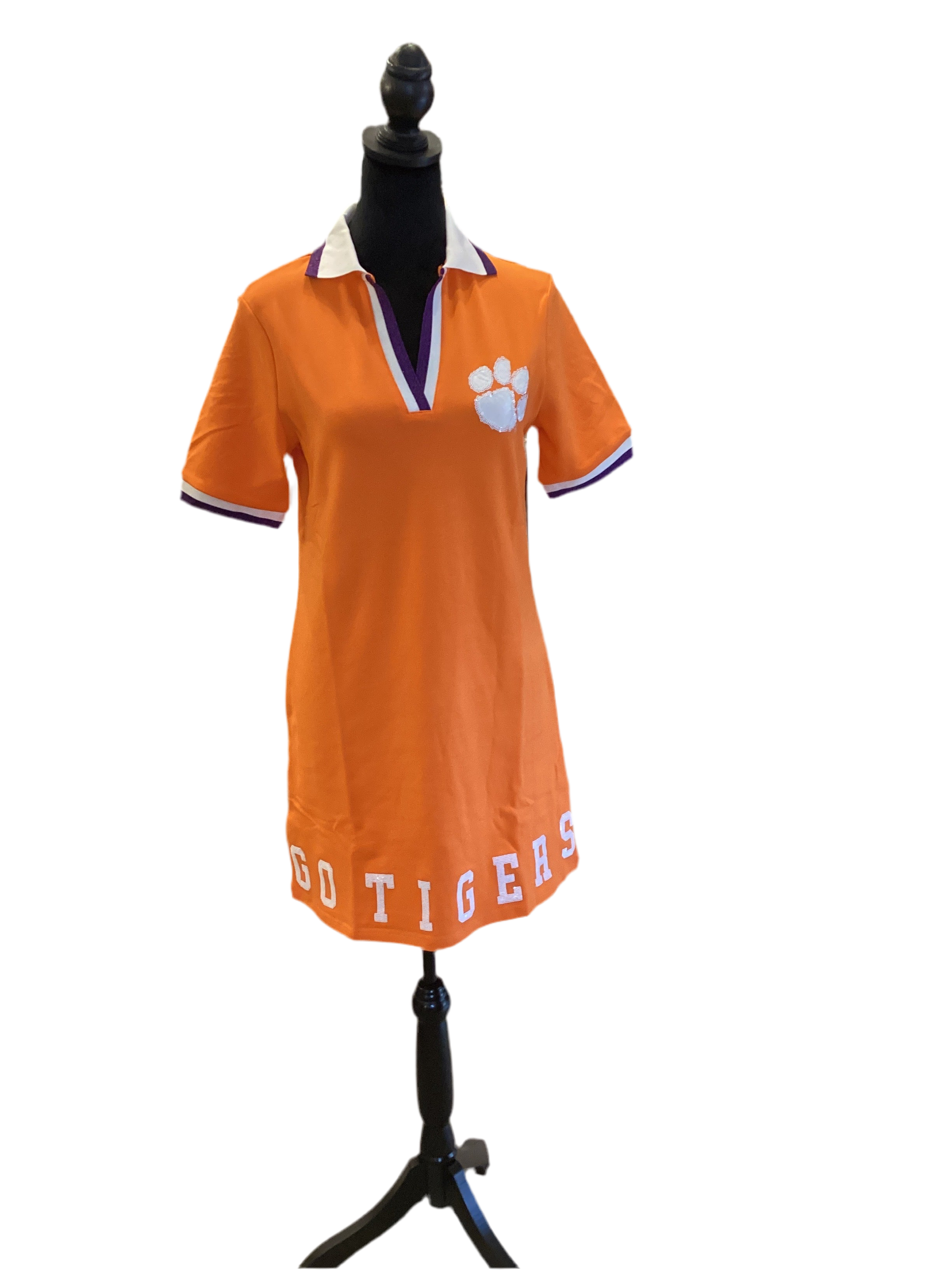 Clemson orange dress with paw