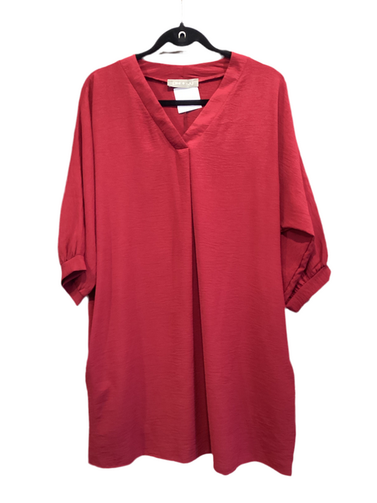 Garnet V-Neck Shift Dress