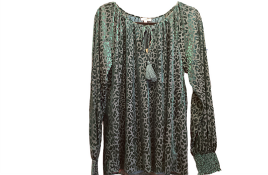 Crushed velvet animal print tunic