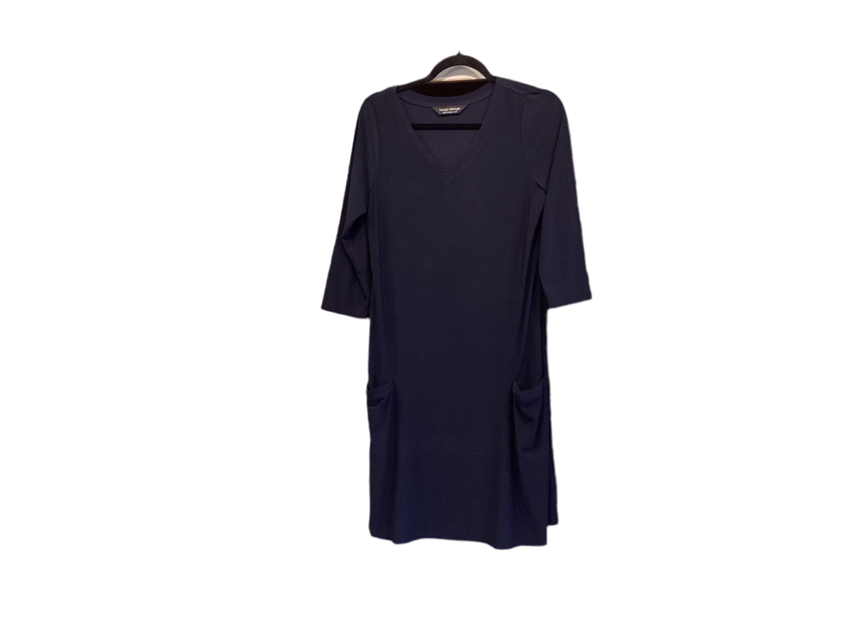 Tango mango navy 3/4 sleeves v-neck dress