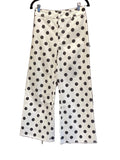 LovLov ivory denim black polka dot wide leg jeans