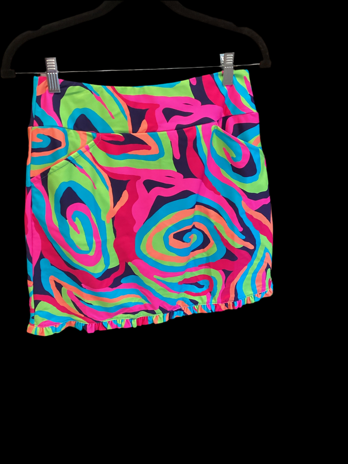 Aryeh multi color pink ruffle hem skort – Julia Neal Fashions, LLC