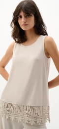 Joseph Ribkoff Moonstone Tunic with Lace Trim
